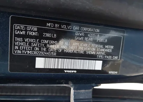 YV1MS382292445158